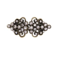 Vintage bronze cardigan clip with sparkling rhinestones for sweaters and scarves - Swirl Style-Antique Bronze (With Clips)