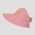 Side view of pink sun visor showing wide brim and reinforced stitching details - M(56-58cm) / Pink