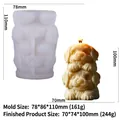 Puppy silicone mold for DIY candles featuring dual stacked dogs with fine hair texture - Double Puppy Stacking MC-271