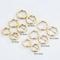 Tabella taglie dettagliata per orecchini a cerchio dorati in acciaio di vari diametri - Linea 2.5mm DI 10mm / Oro