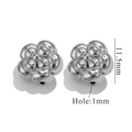 Silver flower-shaped stainless steel bead with 11.5mm size and 1mm hole diameter - No.112 (11.5mm) / Steel
