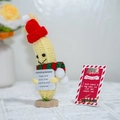 Handmade Christmas crochet banana plush doll with festive hat and greeting cards - Christmas Banana + Card