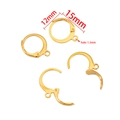 15mm gold-plated stainless steel lever back ear hooks for DIY earring making - 12*15mm / Gold