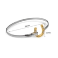 Bracciale a ferro di cavallo placcato oro 18K con zirconi e diametro interno 56mm - Oro