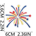 Detailed view of fireworks embroidery patch with dimensions 5.6cm by 6.0cm - Firework (W31GQ-068-10)