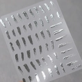 Autocollants 3D pour ongles argentés avec motifs de pinceau métalliques, modèle M-248 - Coup de Pinceau Irrégulier (M-248) / Argenté
