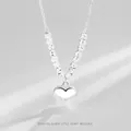 S925 Sterling Silber Herzkette mit facettierten Perlen an einer feinen Kette - Herz Anhänger Set Kette / 925er Silber / Silber