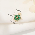 Five-petal flower pendant with green zircons and 14k gold plating, size 11.54x8mm - H-10928 Green Flower