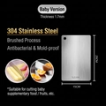 304 stainless steel baby food cutting board with brushed finish and 1.7mm thickness - 25*15cm/Baby Size/SUS304