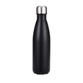 Matte black stainless steel insulated bottle with silver cap and sleek modern design - 500ml / Black