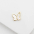 18k gold plated butterfly pendant with white shell inlay for DIY jewelry making - Wing/Butterfly Shape 14mm