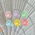 Mini G-shaped frosted translucent resin charms in diverse colors for DIY hair clips - Letter G