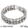 Bracelet chaîne de vélo industriel de 13mm en acier inoxydable argenté pour homme - 19 cm couleur acier KB94345-K