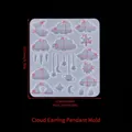 DIY silicone cloud and moon earring pendant mold with detailed dimensional measurements - Cloud Earring Pendant Mold