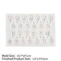 Translucent silicone mold featuring A-Z letters in teardrop shapes for DIY crafts - Style 2 Teardrop Alphabet / Gray