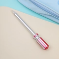 Creative screwdriver-shaped ballpoint pen with silver body and pink handle detail - Screwdriver Pen - Red (with Magnet)