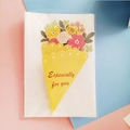 3D floral bouquet greeting card inside packaging with gold Especially for you text - 433# Yellow (With Envelope Independent Packaging)