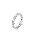 S925 Sterlingsilber Ring mit verbundenen Pavé-Sternen für stapelbares Tragen - US-Größe 5 / Silber