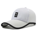 Berretto da baseball in rete bianca traspirante con bordo nero e visiera lunga parasole - Regolabile / Bianco