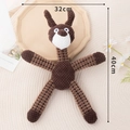 Brown plush donkey pet toy made of corduroy fabric, sizing 32cm width by 40cm height - Brown Big Dog