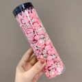 Jar of pink and mint green elastic hair bands for girls featuring cute flower shapes - Pink Crab Style (11#) / 20-Piece Set