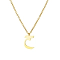 Golden stainless steel necklace featuring a minimalist Arabic letter pendant design - Arabic Letter 16