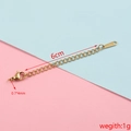 Golden stainless steel extension chain 6cm with lobster clasp and S-STEEL charm - Gold 5#
