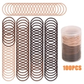 Set di 100 elastici per capelli ad alta elasticità in beige e marrone con barattolo - 100 pezzi/barattolo / Colori caffè