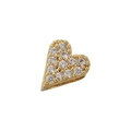 Macro detail of gold-plated heart pendant with micro-paved clear cubic zirconia stones - Gold White Zirconia Heart
