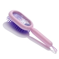 Dettaglio spazzola per capelli rosa con motivo unicorno, setole viola e glitter - Viola
