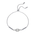 Elegant 925 sterling silver moissanite bracelet with adjustable sliding clasp for women - 925 Silver / 1 Carat Moissanite (White Gold Color)