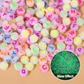 Luminous acrylic alphabet beads with colorful letters for DIY jewelry making crafts - 4x7mm Noctilucent Colorful Letters (100pcs)