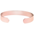 Bracciale a polsino aperto minimalista in acciaio inossidabile oro rosa satinato - Superficie Vuota / Oro Rosa Vuoto