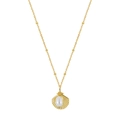 Elegante collana in argento S925 dorato con ciondolo a conchiglia e perla d'acqua dolce - Argento 925 / Oro (GPN83-14K)