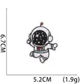 Cartoon astronaut embroidered patch with size 6.7x5.2cm showing starry helmet detail - No. 11-Astronaut Walking