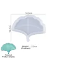 Macro detail of ginkgo leaf silicone mold showing dimensions 18.5x14.7x2.2cm and vein texture - Type 5 Leaf