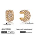 Gedetailleerde maatspecificaties voor 18K vergulde roestvrijstalen chunky zirkoon oorclips - Gouden Geplaveide Zirconia Oorklem (JDE0307050)