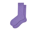 Klassische lila gerippte Baumwoll-Wadensocken für Damen und Herren im Retro-Stil - Glyzinienviolett