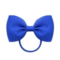 Royal blue grosgrain ribbon bow hair tie for girls with high-elastic rubber band - Blue