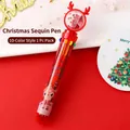 Christmas ten-color ballpoint pen with red reindeer pattern and sequin shake ball - 10 Colors Transparent Red Reindeer