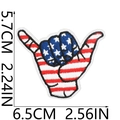 Embroidered USA flag patch with gesture design for Independence Day 4th of July - Flag Hand (W31GQ-11-12)
