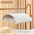 Pure white wave-shaped non-slip hanger with PVC coating for intimate clothing storage - Pure White