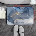 Absorbent diatomite bath mat with blue marble texture and Relax Time print, 80x50cm - 40*60cm / Aqua