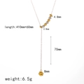 Collana a Y in acciaio inossidabile con sfere lucide e specifiche delle dimensioni - Collana con Perle Rotonde a Forma di Y (TN3473)
