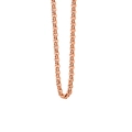 Close-up of 3mm rose gold polished stainless steel rolo chain necklace links - 3MM 49CM Rose Gold / Rose Gold