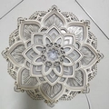 Mandala wooden wall lamp with multi-layer carving and warm LED light for yoga rooms - Wooden 3D Mandala