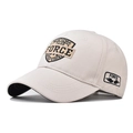 Beige cotton baseball cap with FORCE embroidery and vintage New York 1985 patch - Adjustable / Beige