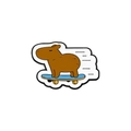 Cute cartoon capybara on blue skateboard enamel pin for backpacks and clothes - Skateboarding Capybara