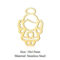 Detailed view of 10x15mm golden hollow angel charm made of durable stainless steel - Gold Heart Angel-10x15mm