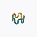 Minimalist 18K gold plated wave ring with turquoise enamel finish for women - Jz00189 Blue / Size 8